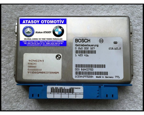 BMW E39 540İ OTOMATİK ŞANZIMAN BEYNİ 0260002527 1423208 1423416 1423354 24601423208 24601423416 24601423354 - 0 260 002 527 GS8.60.2 M62 BMW E39 540İ ŞANZIMAN BEYNİ BMW E38 740İ ŞANZIMAN BEYNİ